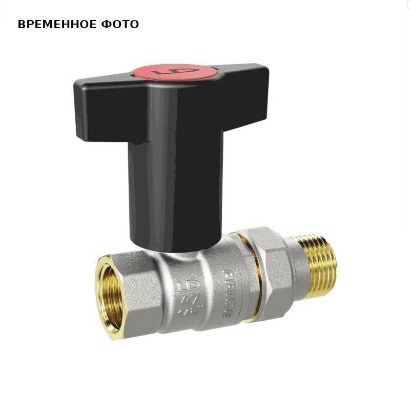 Кран шаровой латунный Pride 1/2 В-Н с американкой и Т-рукояткой 47.348.15