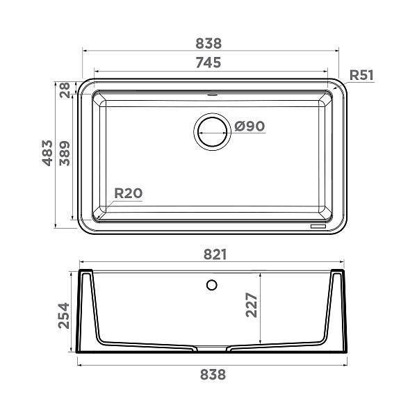 Кухонная мойка Omoikiri Tarento 83-BL 83.8x48.3 см черный 4993178