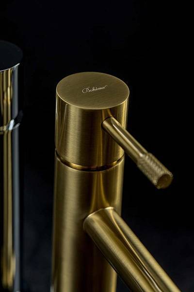 Смеситель для раковины Boheme Uno однорычажный золото матовое 461-MG