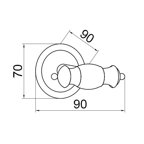 Крючок для полотенец Boheme Vogue двойной подвесной хром 10186