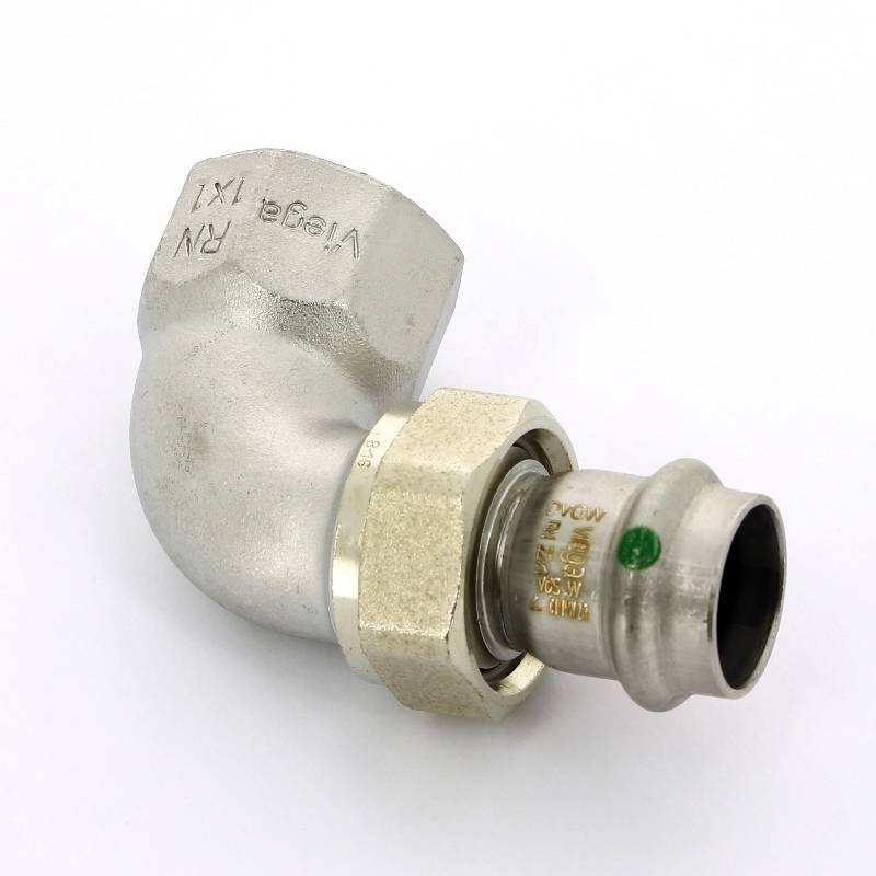 Угол разъемный пресс-В нержавеющая сталь Viega Sanpress Inox 22x1 437336