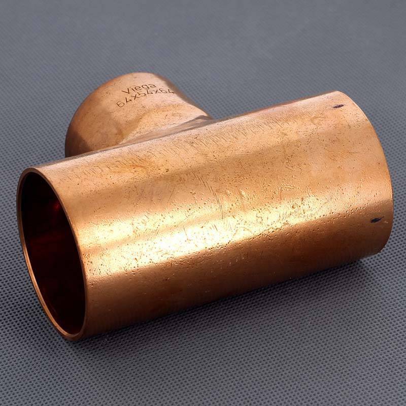 Тройник медный под пайку Viega 64х54х64 мм 595234