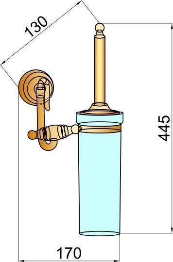 Ершик для унитаза подвесной Boheme Medici бронза 10614