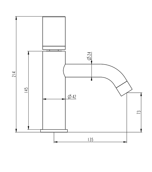 Смеситель для раковины Boheme Stick черный 121-BB