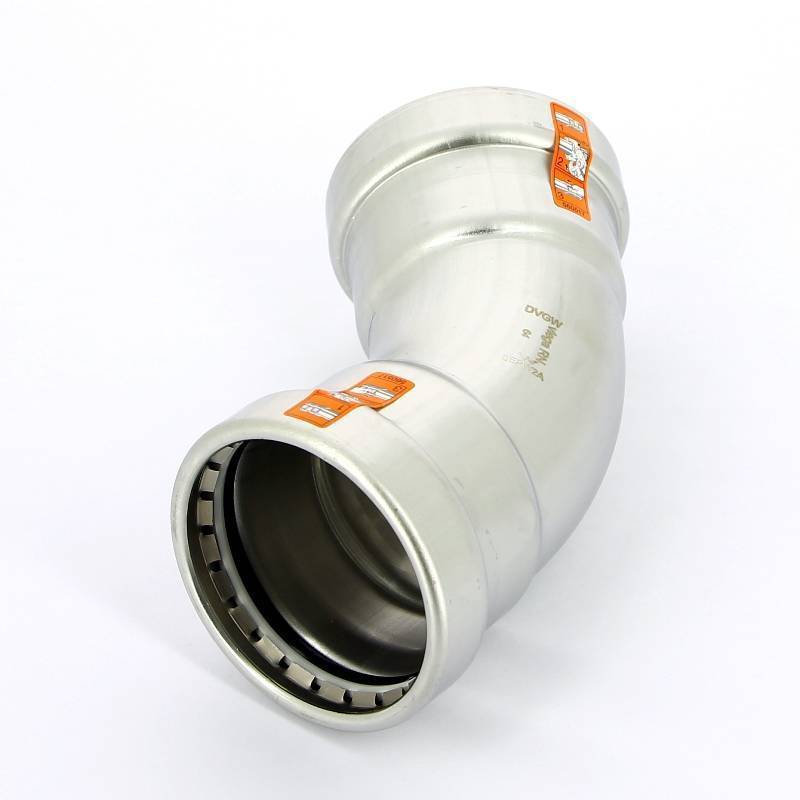 Угольник пресс 45° Viega Sanpress Inox XL 64 мм нержавеющая сталь 578008