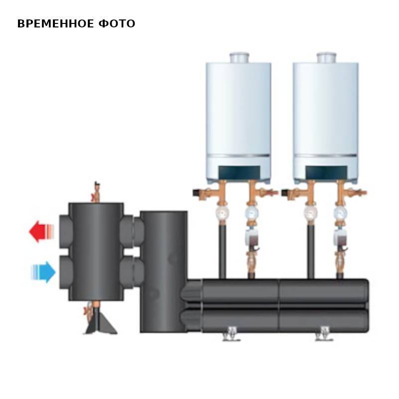 Коллектор каскадной системы Meibes на 2 котла DN65 AA 175 мм M66451.31