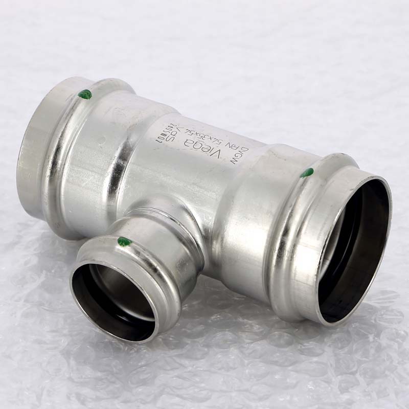 Тройник пресс нержавеющая сталь Viega Sanpress Inox 54х35х54 мм 436063