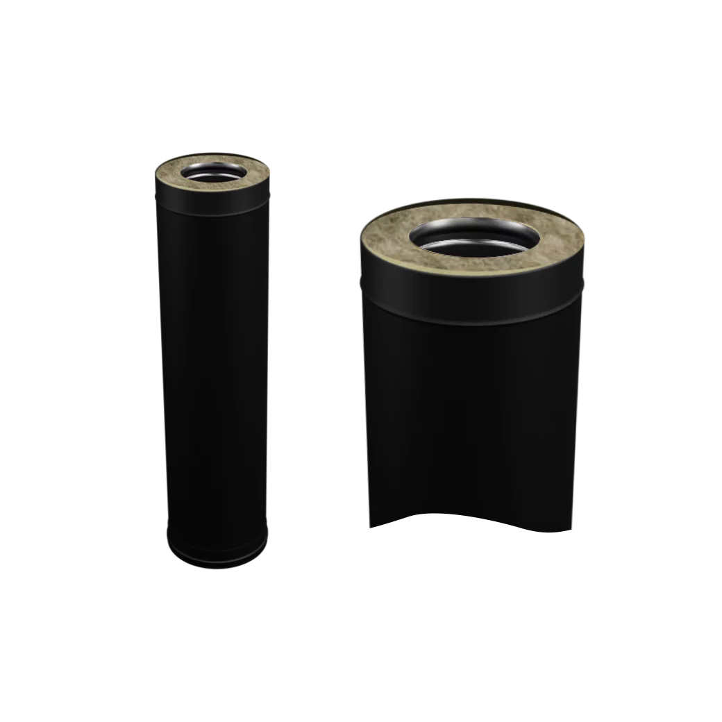 Труба сэндвич Везувий 1 м (430/0.8 мм черная эмаль 600°) Ø115х200 мм Af6114