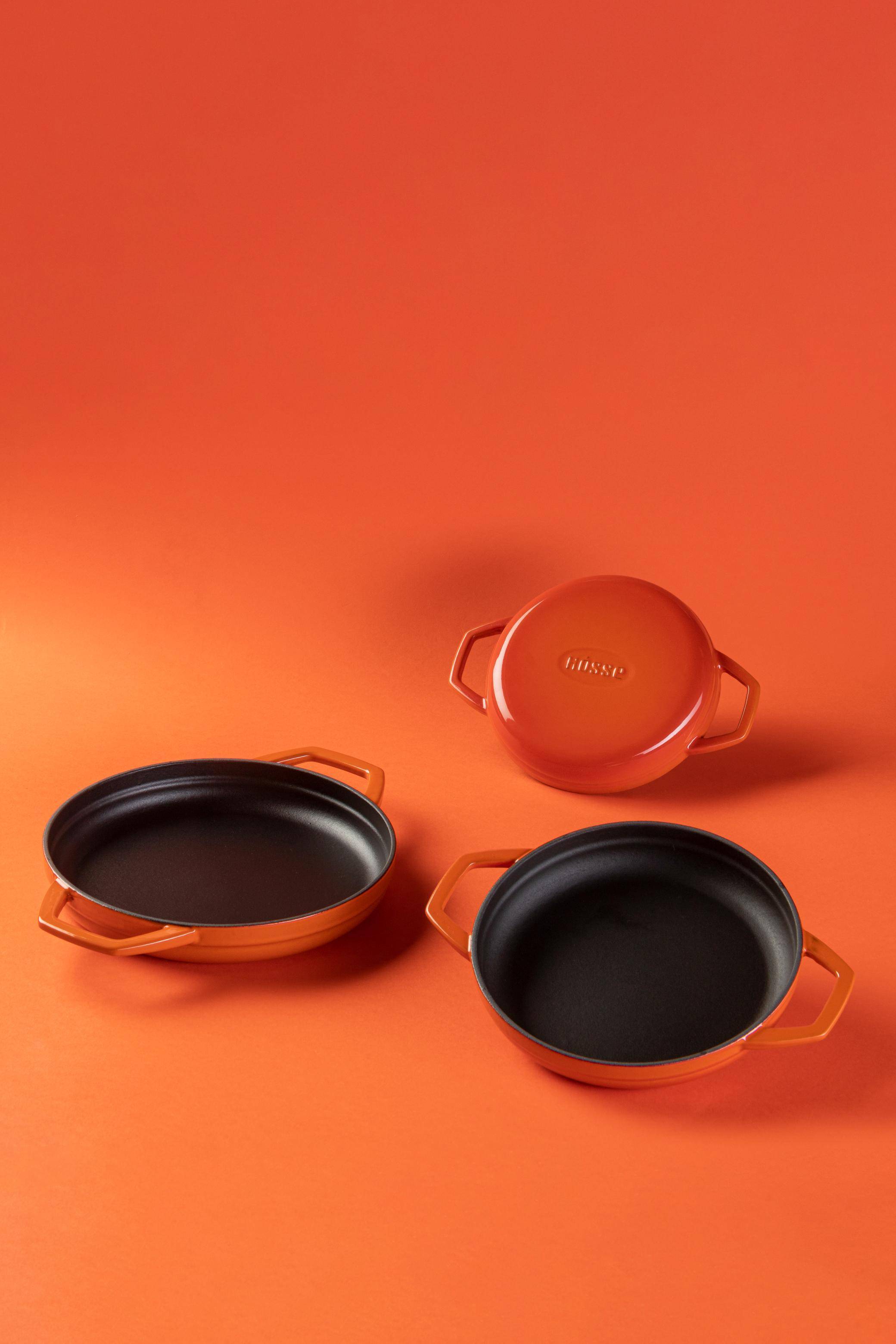 Сковорода с двумя ручками Hascevher KTV 19 см Orange A626519