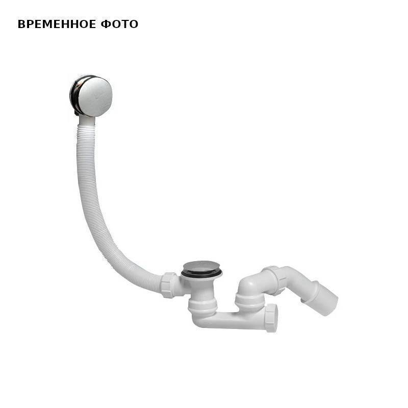 Слив-перелив для ванны McAlpine L=500 мм пробка-кнопка выход 40/50 мм хром MRB8CB-PB