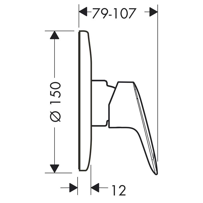 Смеситель для душа Hansgrohe Logis однорычажный скрытый монтаж хром круглый 71606000
