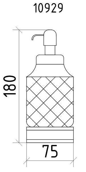 Дозатор для жидкого мыла Boheme Royal Cristal настольный золото черный кристалл 10929-G-B