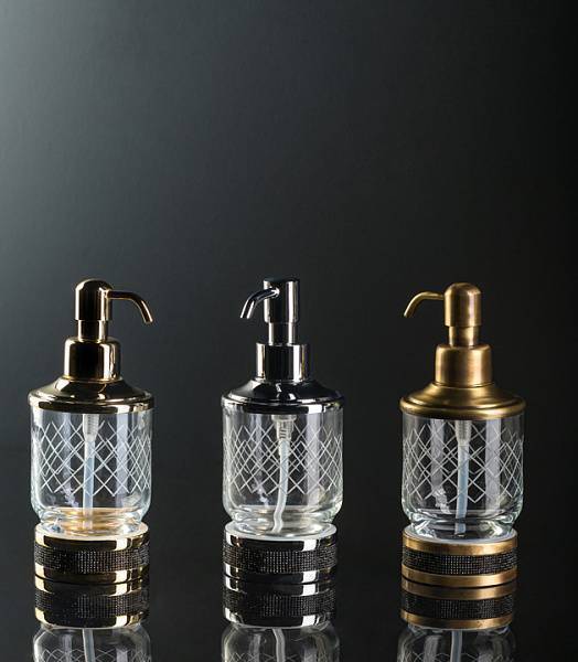 Дозатор для жидкого мыла Boheme Royal Cristal настольный хром 10929-CR