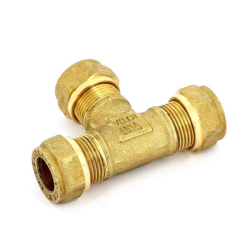 Тройник обжимной латунный Tiemme 10 мм 1000061