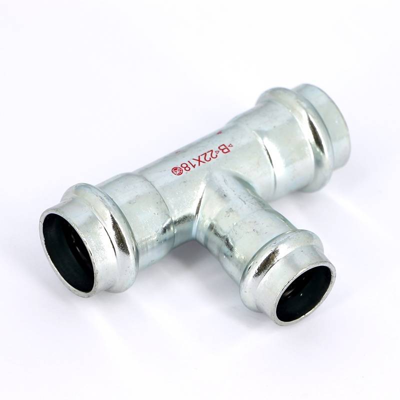 Тройник пресс IBP >B< Press Carbon 22х18х22 мм оцинкованная сталь PC5130 0221822