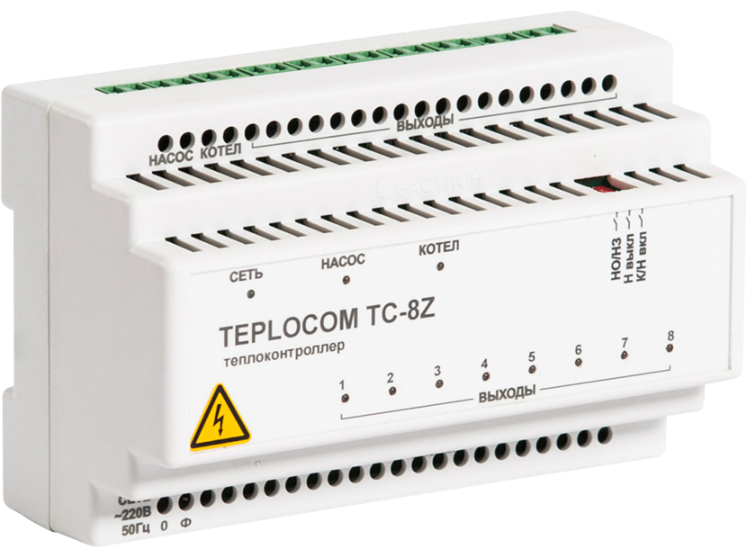 Теплоконтроллер TEPLOCOM TC-8Z для 8 зон отопления 1228792