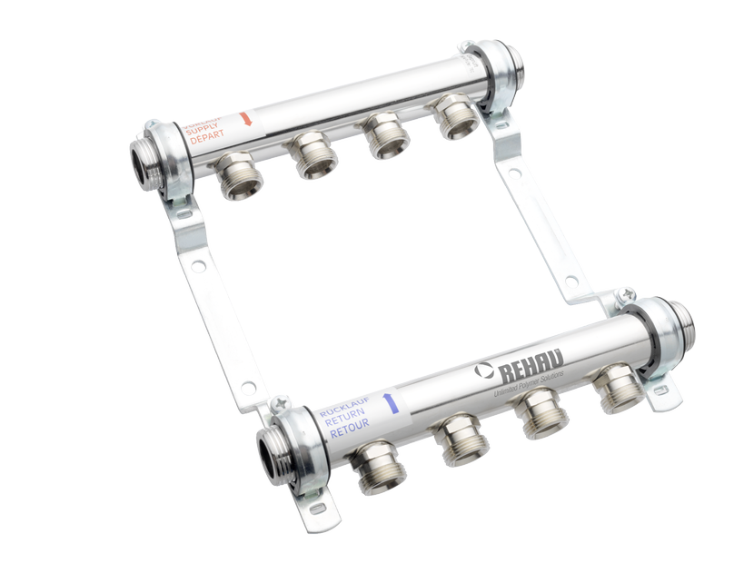 Коллектор распределительный REHAU HLV 6 групп нержавеющая сталь 1249109