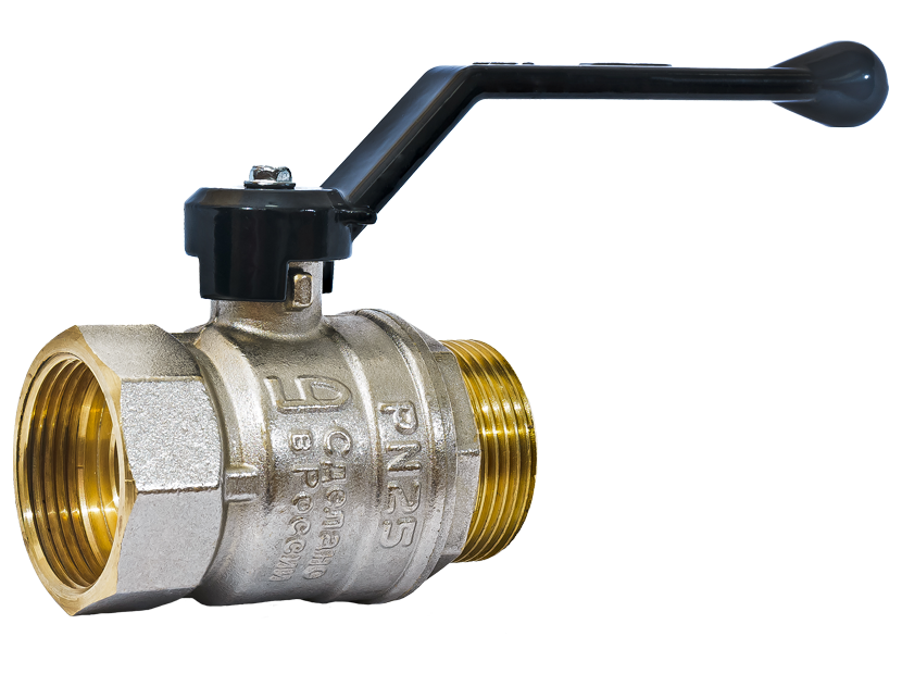 Кран шаровой латунный LD Pride Ду 50 Ру 25 вн-нр рычаг 47.50.В-Н.Р