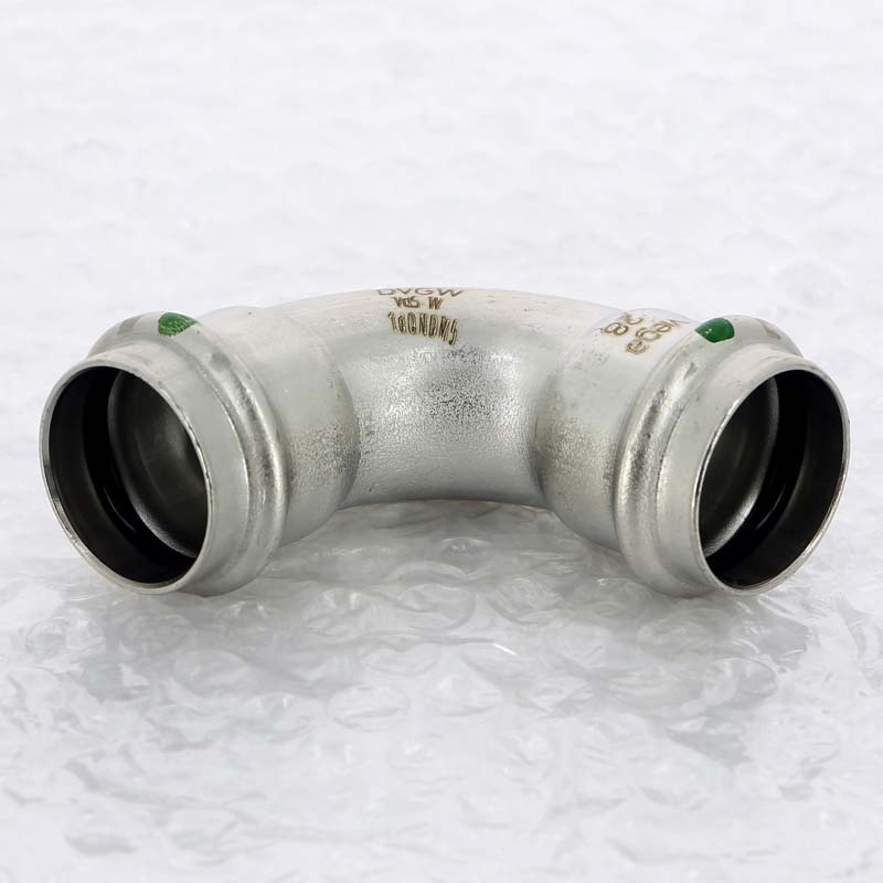 Отвод пресс 90° Viega Sanpress Inox нержавеющая сталь 28 мм 435660