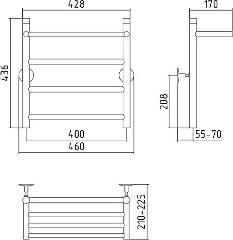 Полотенцесушитель водяной Стилье Универсал-54 46x43.6 см 00654-5040