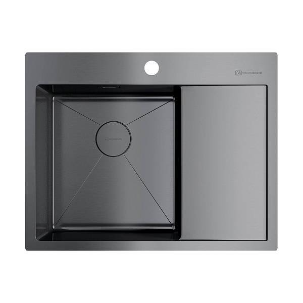 Кухонная мойка Omoikiri Akisame 65-GM-L 65x51 см вороненая сталь 4973097
