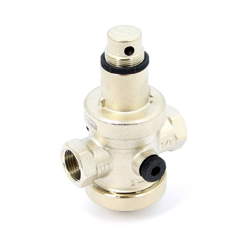 Редуктор давления UNI-FITT 204N ВВ никелированный с отверстием под аксиальный манометр 1/2 204N2140