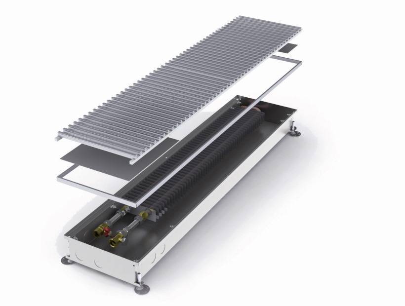 Конвектор внутрипольный MINIB RT P80 80х243х1500 мм без вентилятора 80-243-1500