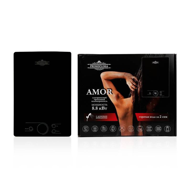 Водонагреватель электрический проточный PrimoClima AMOR 8.8 кВт черный PC AMOR 8.8 (B)