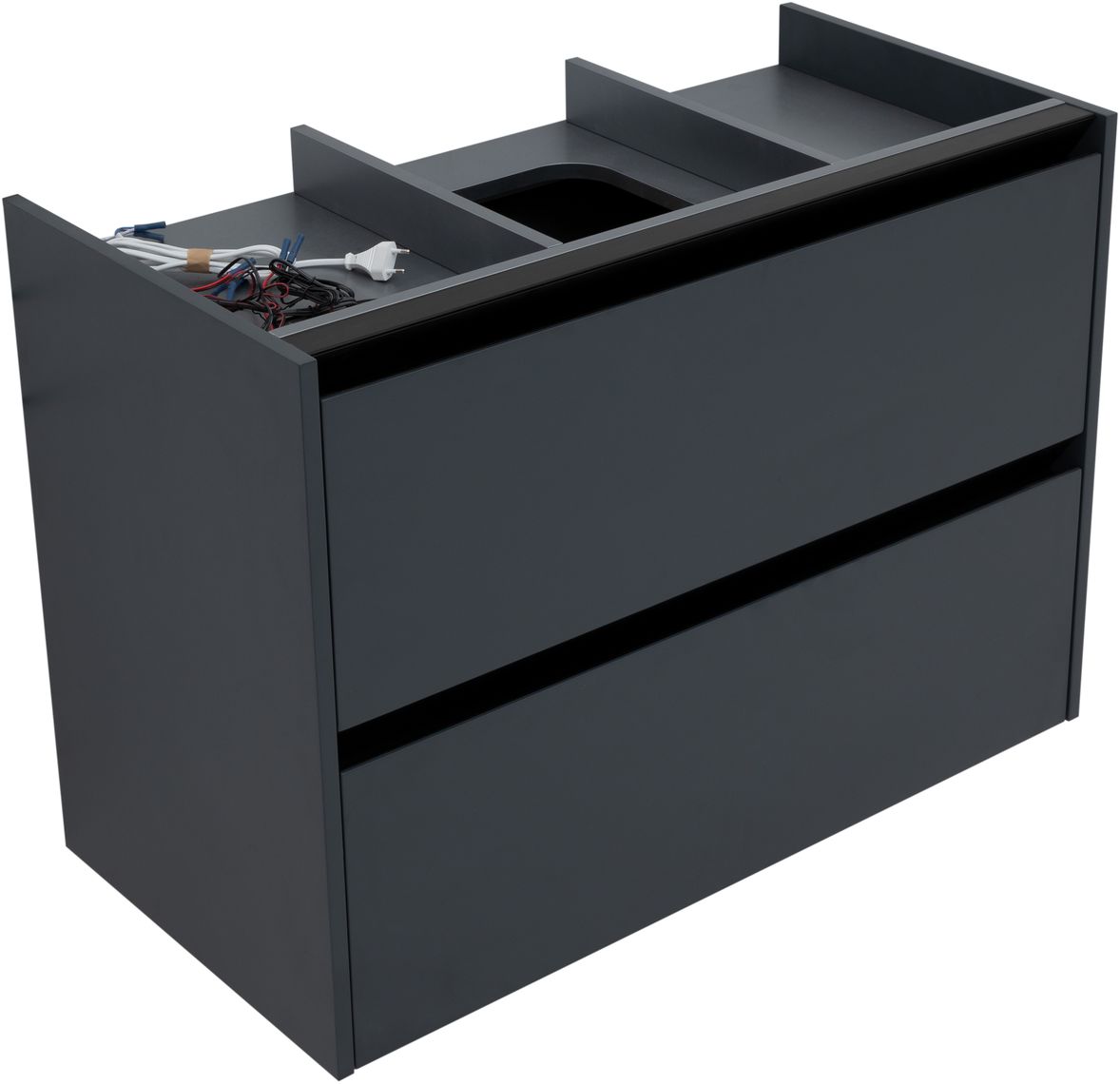 Тумба под раковину подвесная Allen Brau Activity с подсветкой 90x45.7x65 см антрацит/черный 1.34005.AM