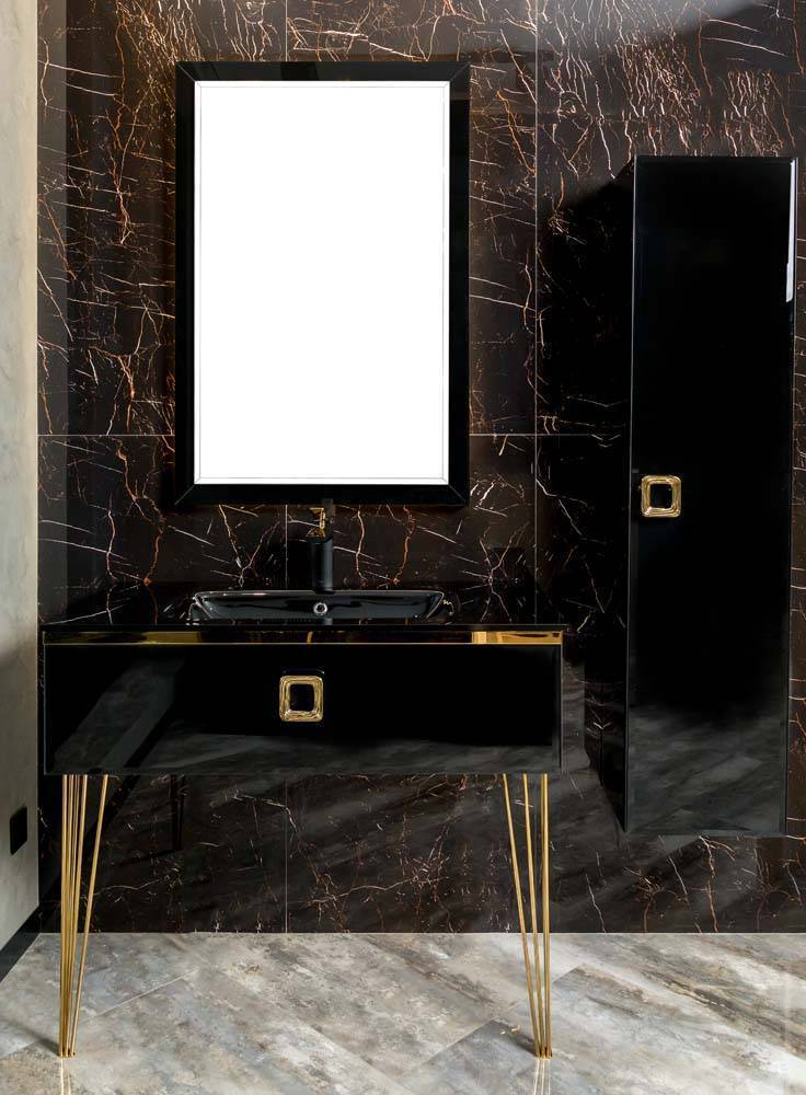 Тумба подвесная Armadi Art Lucido 104х55х30 см черная 770-100-B