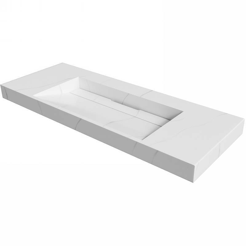 Раковина мебельная Armadi Art Flat 121х45.2х8 см прямоугольная белая 859-120-CLCT