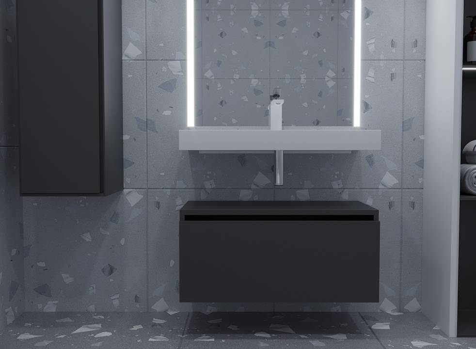 Ящик под столешницу Armadi Art Flat 80х46х38.3 см антрацит матовый 897-080-A mat