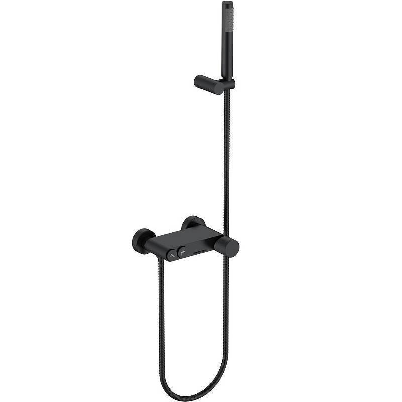 Смеситель для ванны Boheme Stick Spirale с ручным душем и держателем black 123-BB.4