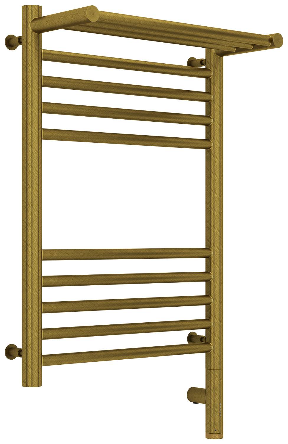 Полотенцесушитель электрический Сунержа Богема 3.0 с 1 полкой 432x724 мм правый состаренная бронза 05-5807-6040