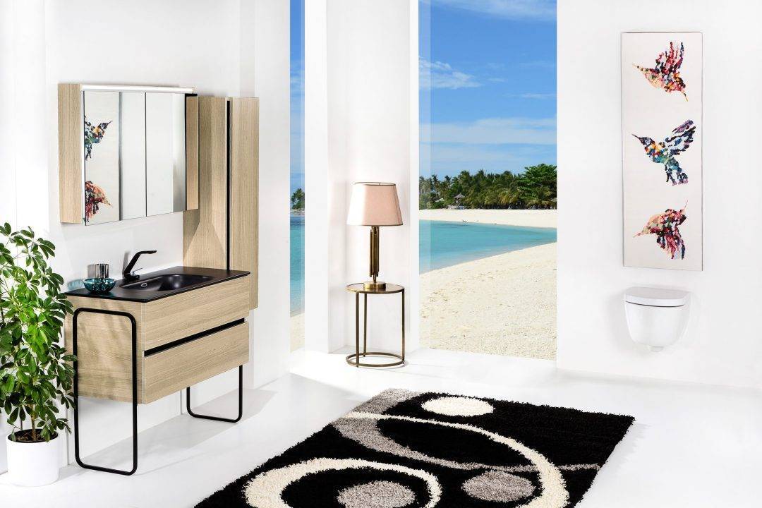 Зеркальный шкаф подвесной Armadi Art Vallessi 100х13х65 см с подсветкой светлое дерево 546-L