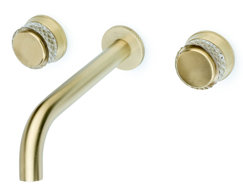 Смеситель для раковины встраиваемый Boheme Aura на 3 отверстия матовое золото 152-2-MG-A