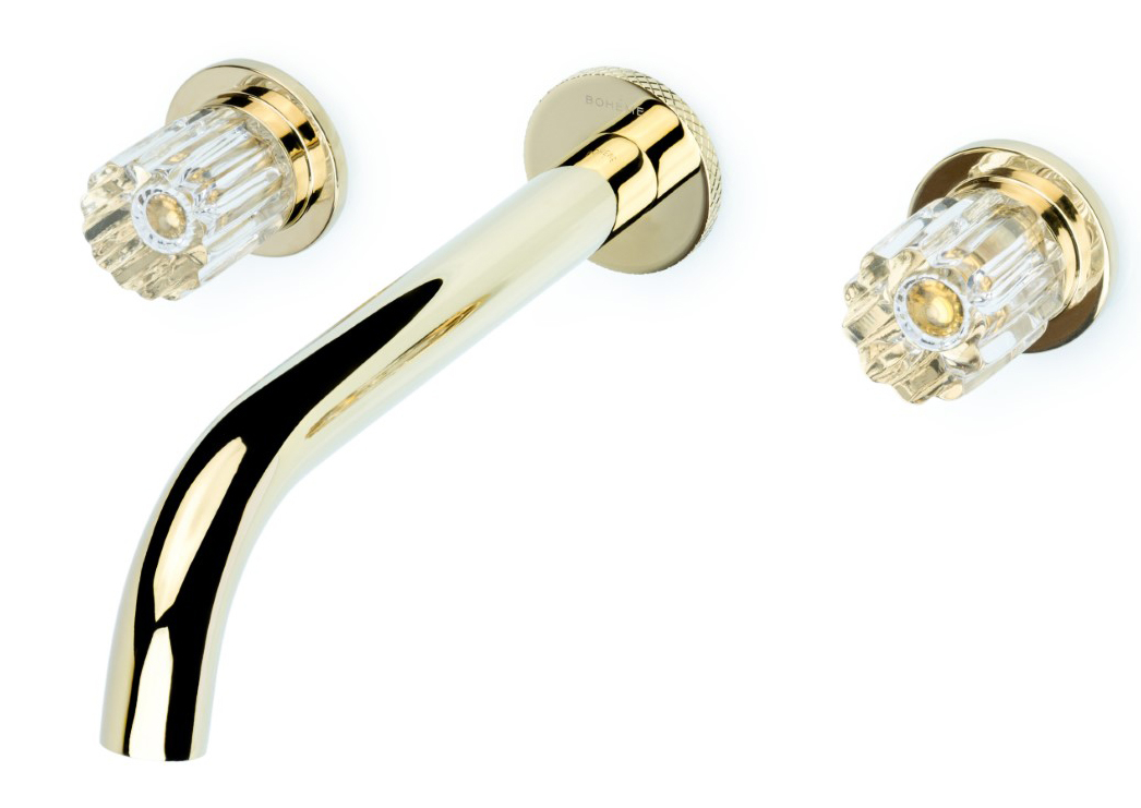 Смеситель для раковины Boheme Elegante встраиваемый на 3 отверстия золото 152-2-G-EL