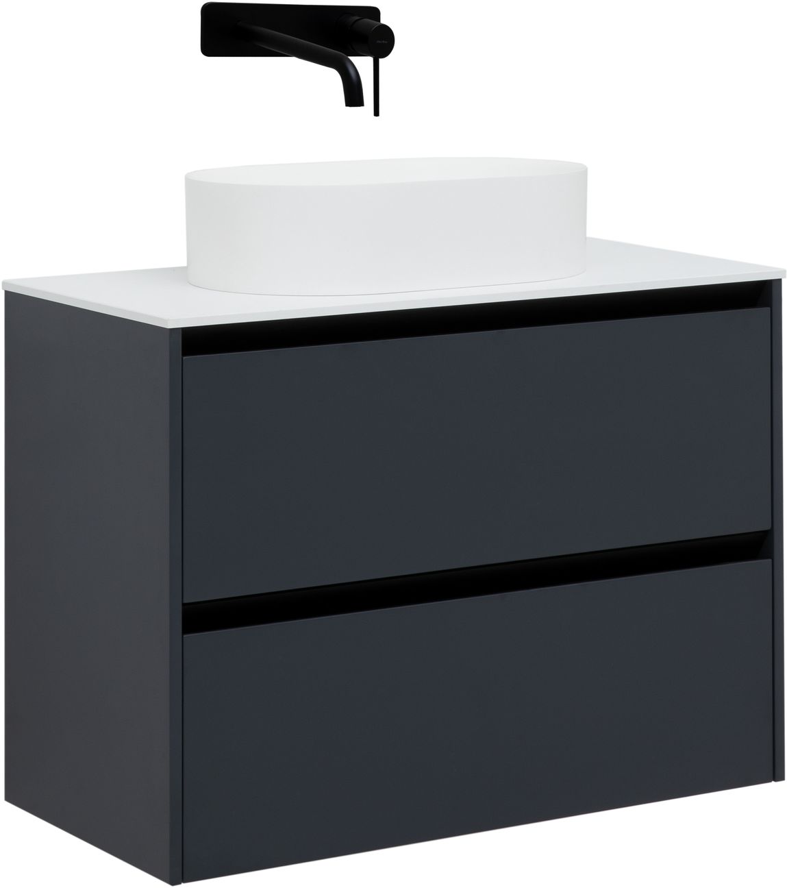 Тумба под раковину подвесная Allen Brau Activity с подсветкой 90x45.7x65 см антрацит/черный 1.34005.AM