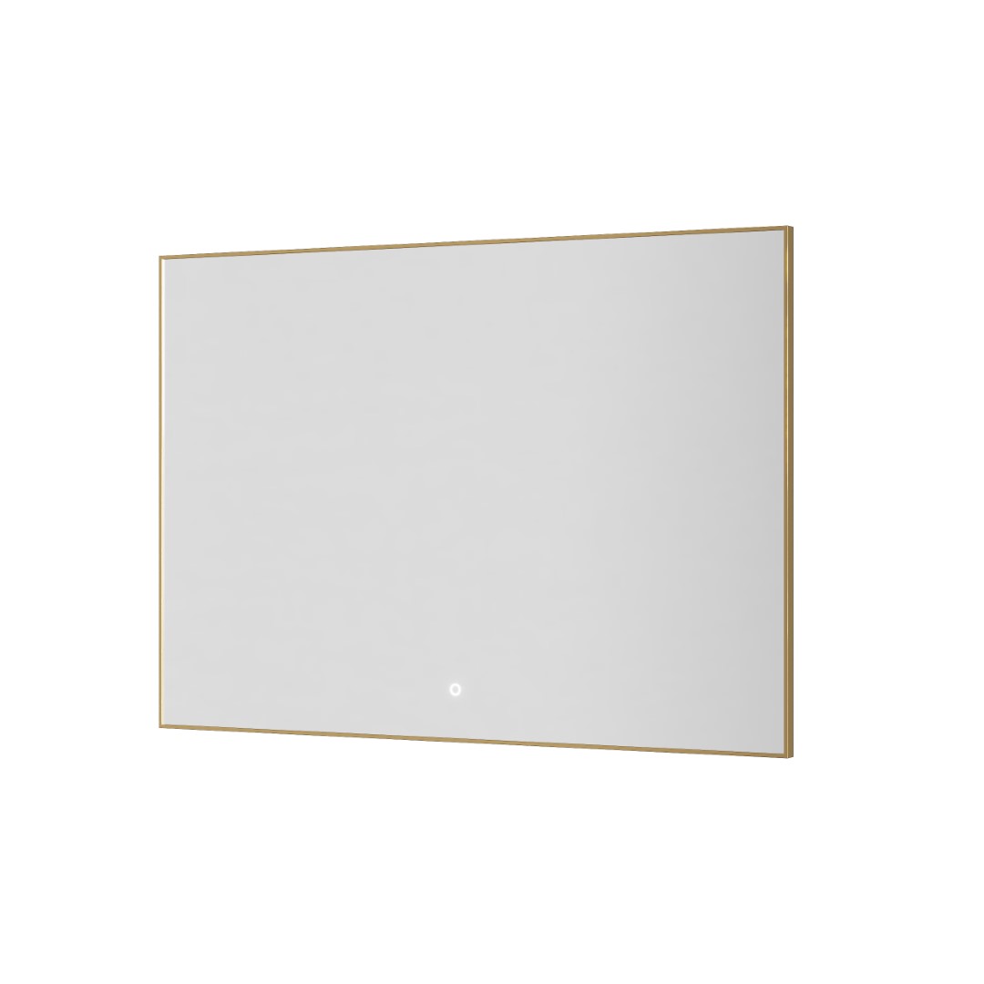 Зеркало прямоугольное Boheme с LED-подсветкой, сенсором и антизапотеванием 70x100 см золото 543-100-G