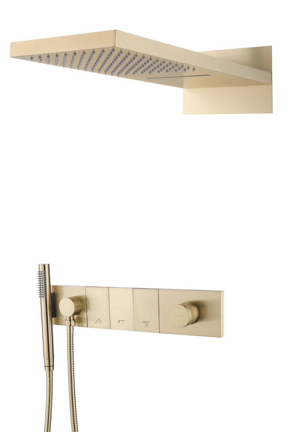 Душевой комплект со смесителем Boheme Zodiac трехпозиционный матовое золото 132-MG