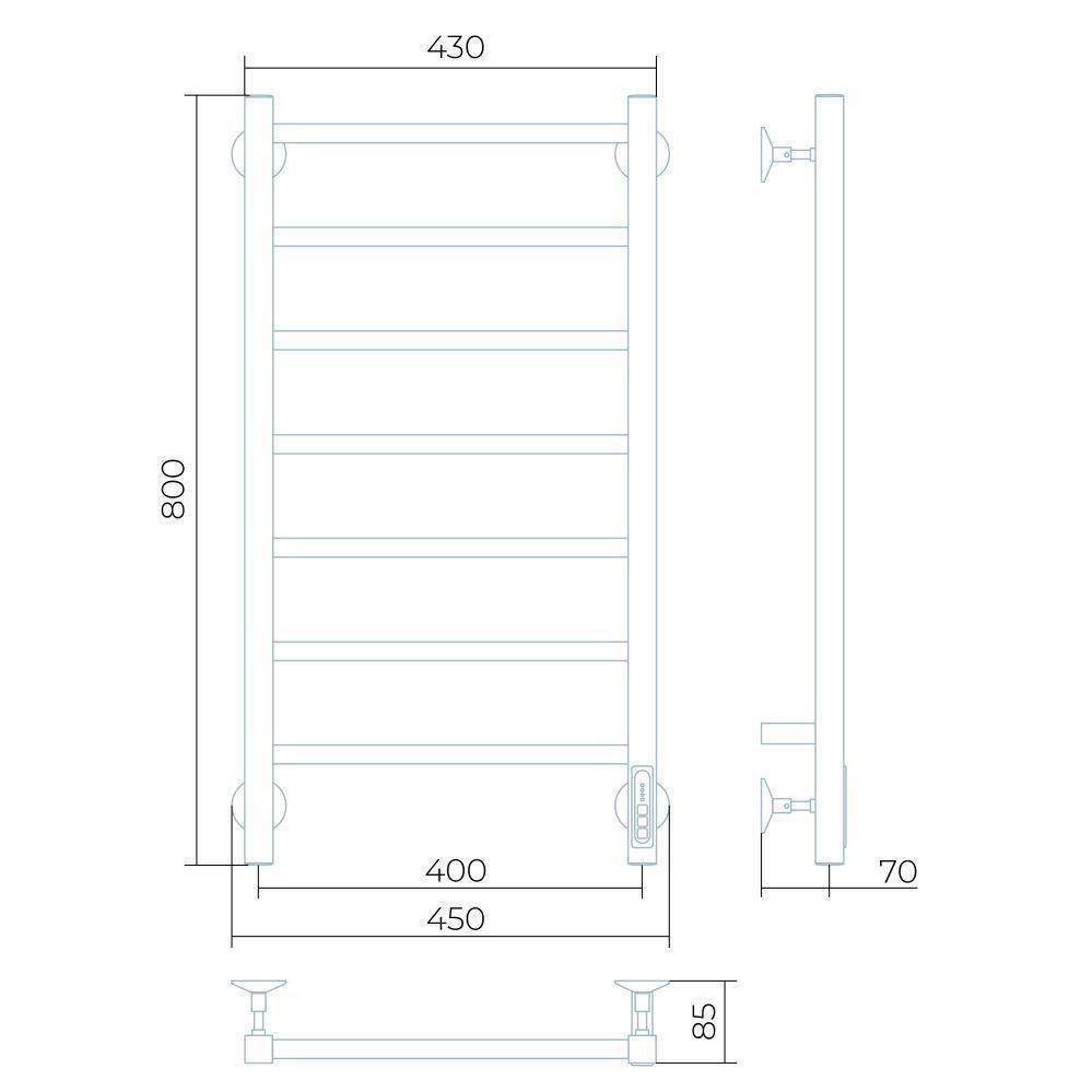 Полотенцесушитель электрический Larusso Феличия КС П7 400х800 мм RAL 8535