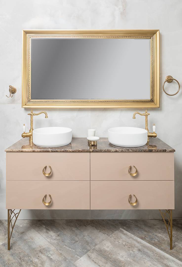 Зеркало прямоугольное подвесное с подсветкой Armadi Art Neoart 140х7х70 см бронза 560-BR-140