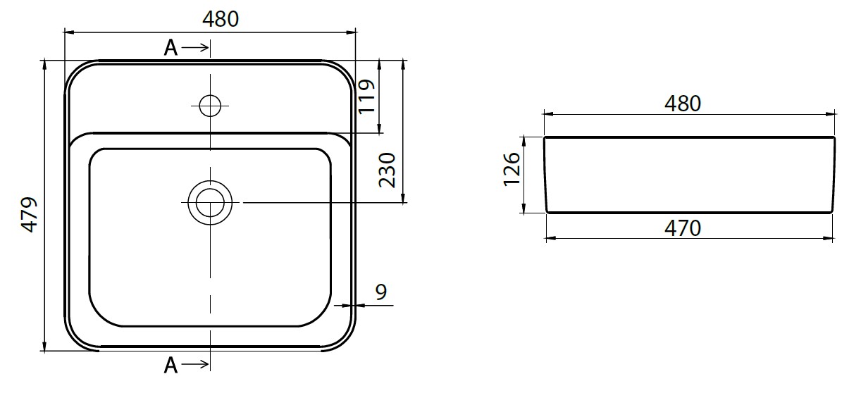 Раковина-чаша Allen Brau Liberty 48x47.9x12.6 см с 1 отверстием белая 4.32014.20