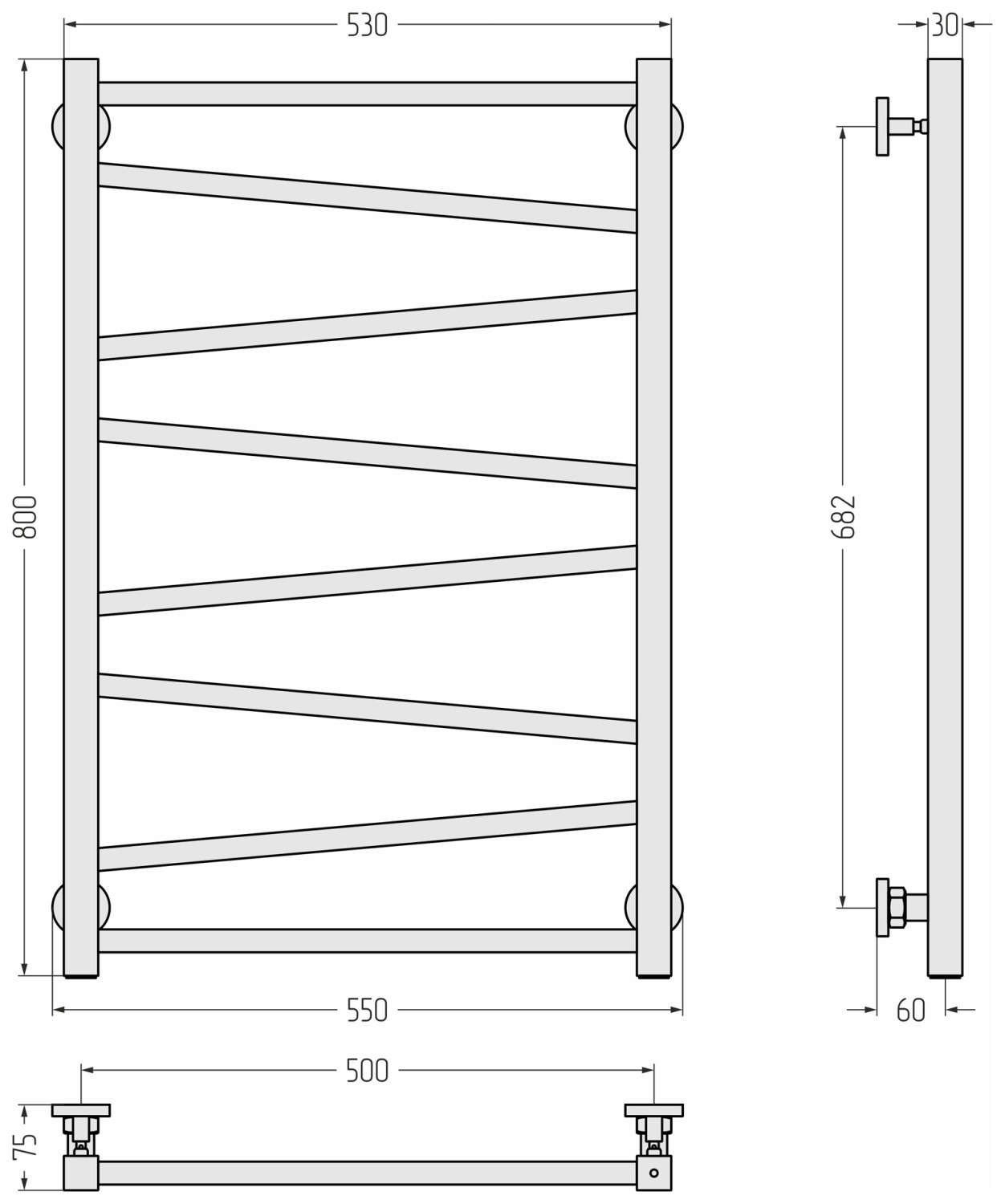 Полотенцесушитель водяной Сунержа Сирокко 550x800 мм золотой шёлк матовый 32-0253-8050