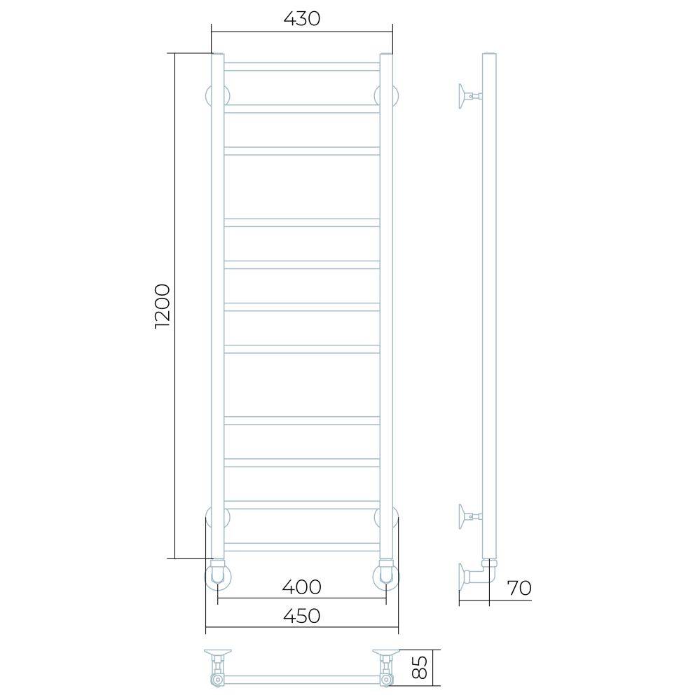 Полотенцесушитель электрический Larusso Джаз премиум П11 400x1000 мм 8479