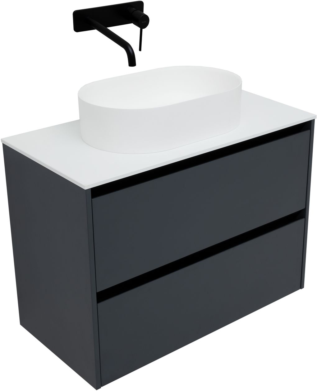 Тумба под раковину подвесная Allen Brau Activity с подсветкой 90x45.7x65 см антрацит/черный 1.34005.AM