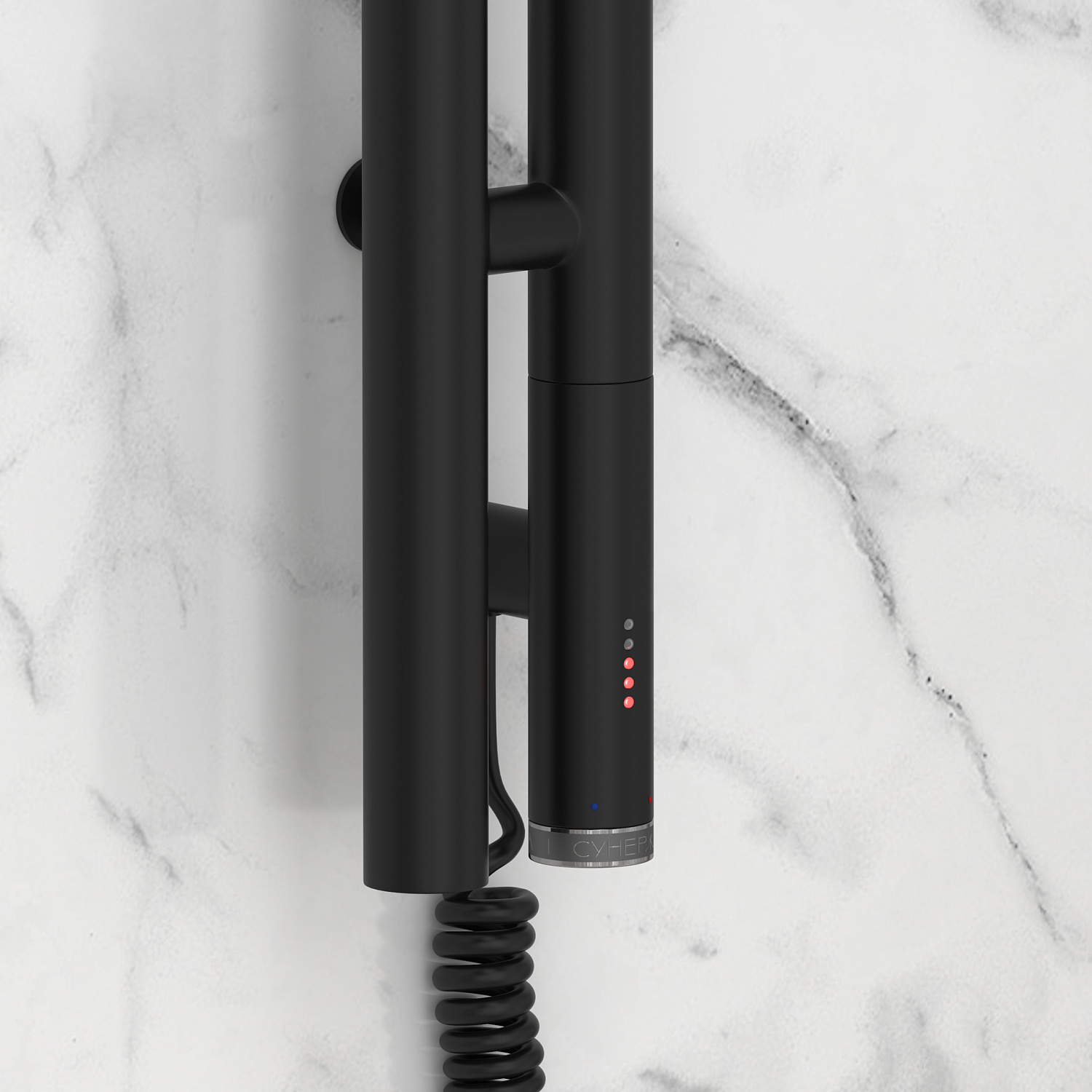 Полотенцесушитель электрический Сунержа Нюанс 3.0 1800 мм правый черный 31-5843-1853