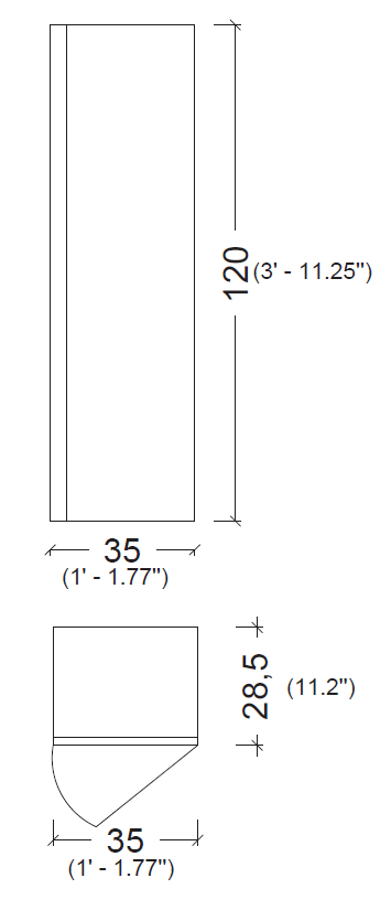 Шкаф-пенал подвесной Armadi Art Vallessi 28х35х120 см темное дерево 836-D