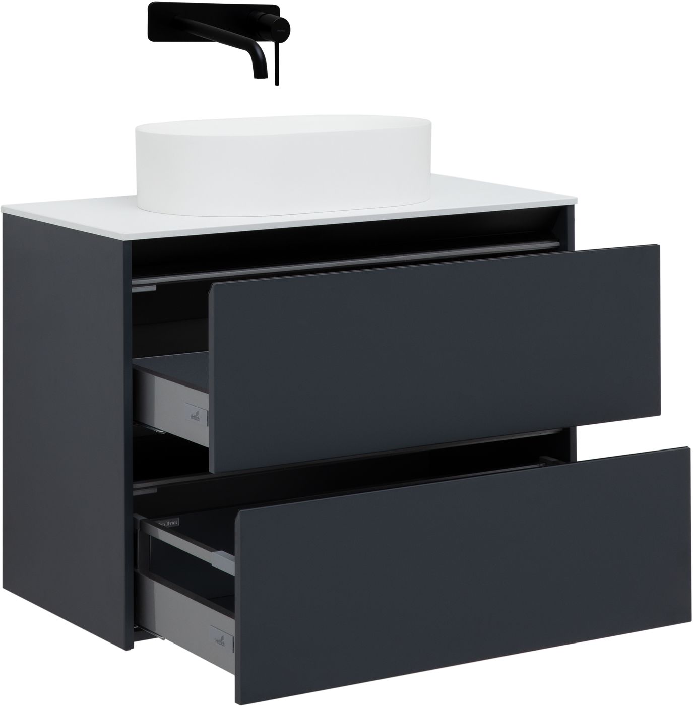 Тумба под раковину подвесная Allen Brau Activity с подсветкой 90x45.7x65 см антрацит/черный 1.34005.AM