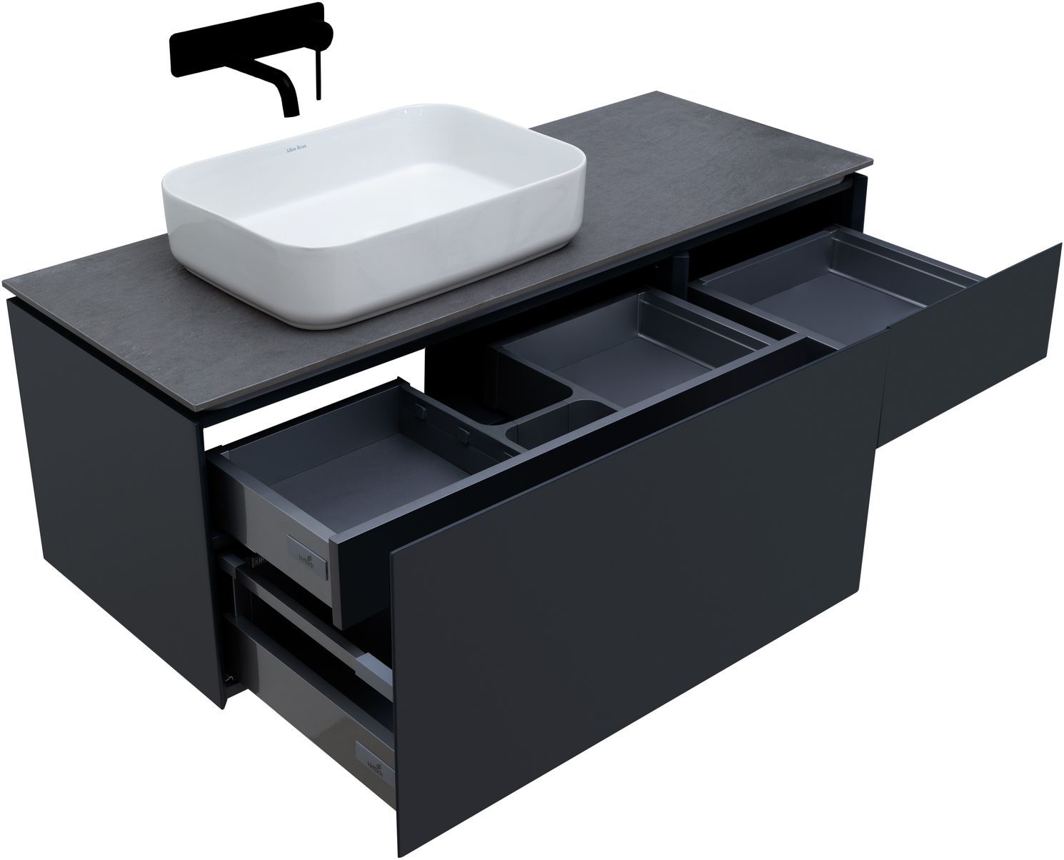 Тумба под раковину Allen Brau Infinity 119,2x45,6x40,8 см антрацит 1.21006.AM